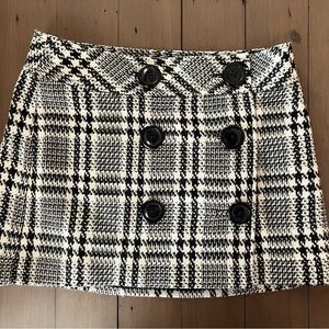 Express Design Studio Black and White Plaid Skirt